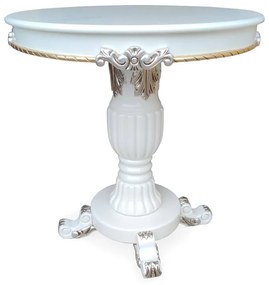Mesa de Canto Imperatriz Base Torneada Madeira Maciça Design Artesanal