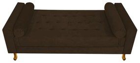 Recamier Félix Solteiro 90cm Suede Marrom - ADJ Decor