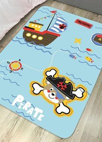 Tapete Infantil Antiderrapante Piratas 95x130 cm
