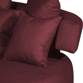 Sofá Chaise Eva Redondo 02 Lugares Suede Bordô