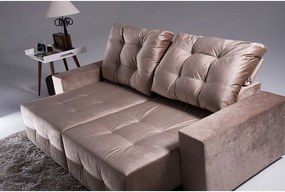 Sofá 5 Lugares Retrátil e Reclinavel - Berlin Suede Marrom