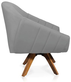 POLTRONA GIRATORIA GIOVANA SUEDE CINZA B