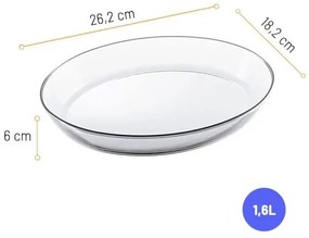 Assadeira de Vidro Oval Marinex 2,4L
