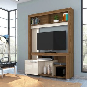 Estante de TV 50 Pol 136cm Sala de Estar Mervan M20 - D'Rossi - Naturale e Off White