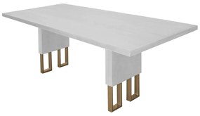 Mesa Rio Retangular 1800 - Lâmina Branco Escovado Kleiner