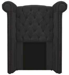 Kit Cabeceira e Calçadeira Veneza 100 cm Solteiro Suede Preto - ADJ Decor