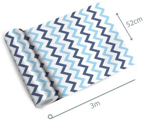 Papel de parede adesivo Chevron azul e branco