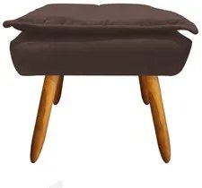 Puff Decorativo Sala de Estar Pés Palito Opla Suede Marrom - Ibiza