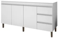 Balcão Gabinete Para Pia 160cm Sem Tampo 3 Portas Karen Z49 Branco - M