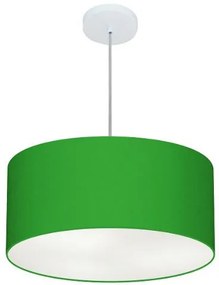 Lustre Pendente Cilíndrico Md-4100 Cúpula em Tecido 50x25cm Verde Folha - Bivolt