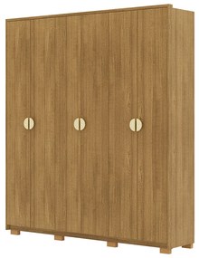 Guarda Roupa Casal Marlin 6 Portas de Bater 4 Gavetas com Nichos MDF Nature G98 - Gran Belo