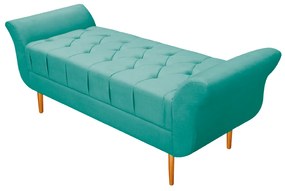 Recamier Estofado Ari 160 cm Queen Size Suede Azul Tiffany - ADJ Decor