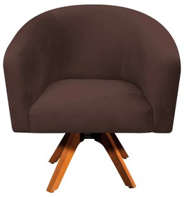 Poltrona Decorativa Giratória MM30 Stella Suede Marrom D03 - D'Rossi
