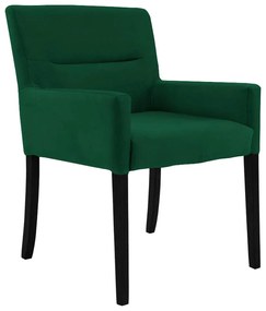 Poltrona Decorativa Sala de Estar Pés Preto Vicenza Veludo Verde G15 - Gran Belo