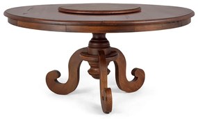 Mesa Redonda Sala de Jantar 8 Lugares Mariah 160cm com Prato Giratório Canela G04 - Gran Belo