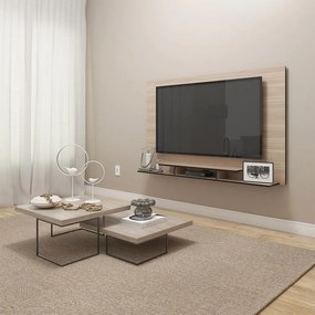 Painel Para TV Até 60" 1 Nicho 3 Prateleiras Marrom Montana