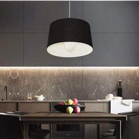 Lustre Pendente Cone Md-4241 Cúpula em Tecido 30/45x40cm Preto - Bivolt