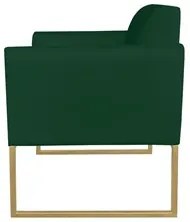 Poltrona Decorativa Base Industrial Dourada Maressa S23 Suede Verde -