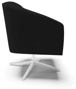 Poltrona Decorativa Giratória Cromada Stella Linho D03 - D'Rossi - A79 Preto