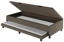 Bicama Box Baú Solteirão 96x203cm Samy S05 Sintético Marrom - Mpozenat