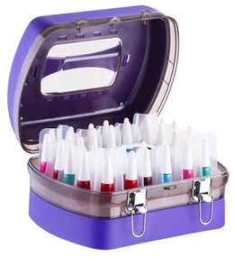 Maleta P/ 34 Esmaltes Profissional C/ Porta Acetona Roxa - Dompel