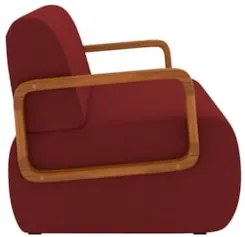 Poltrona Decorativa Orgânica para Sala Kit 2 Belarus Z08 Veludo Vermel