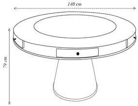 Mesa de Jogos Carteado 6 Lugares Bellagio com Gavetas e Tampo Reversível Base Cone com Tecido Mel/Verde G42 - Gran Belo