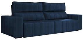 Sofá Retrátil 234 cm Sala de Estar Leonel Suede Azul Marinho G52 - Gran Belo