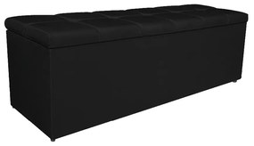 Calçadeira Estofada Manchester 160 cm Queen Size Suede Preto - ADJ Decor