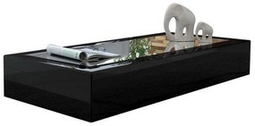Mesa de Centro com Tampo de Vidro em MDF - Preto Brilho
