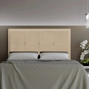 Cabeceira Casal King Cama Box 195cm  para Quarto Ametista Suede M11 - D'Rossi - Bege