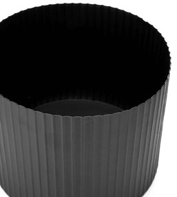 Cachepot Decorativo de Metal 3D Preto 17x22 cm - D'Rossi