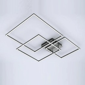 Plafon Canvas 116W Led 3000K Ip20 Preto Bivolt 70X100Cm | Opus Dn 3802... (Preto)