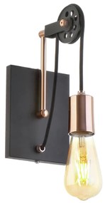 Arandela Roldana 14X12X25Cm 1 X E27 Metal |Old Artisan Ar-5124 (PRETO)