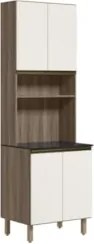 Paneleiro de Cozinha Para Micro-ondas Maly N03 Carvalho/Off White - Mp