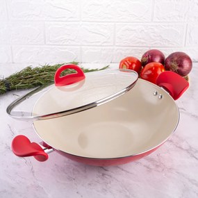 Panela Wok Intense Com Alças - Vermelha (32cm)