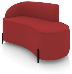 Sofá 2 Lugares Orgânico 140cm Pé Ferro Preto Morgan Veludo D03 - D'Rossi - Marsala