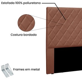 Cabeceira Cama Box King 195 cm Dubai Veludo S04 - D'Rossi - Cobre