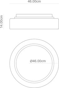 Plafon Sobrepor Redondo Aluminio Doha - BRANCO