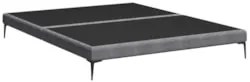 Cama Queen Base Box 158cm Pés Ferro Susano Linho Prata Z04 - Mpozenato