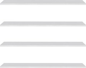 Prateleira Madeira Flutuante Multiuso Kit 4 68x20 Luara L06 - D'Rossi - Branco