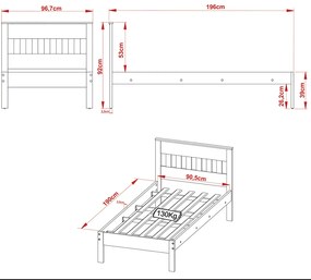 Cama de solteiro MDP CM8006 Amendoa/Branco G69 - Gran Belo