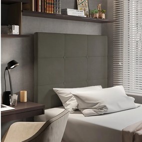 Cabeceira Solteiro Cama Box 90cm para Quarto Stambul Suede M11 - D'Rossi - Grafite
