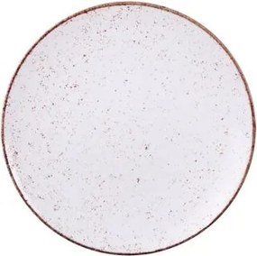 Prato Raso Tramontina Rústico Marrom em Porcelana Decorada 28 cm
