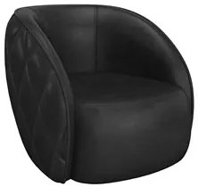 Poltrona Decorativa para Sala 90cm Tressê Zion M22 Sintético Preto - M