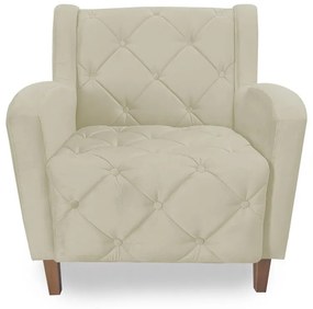 Poltrona Decorativa Munique Pés Palito Suede Bege - Sheep Estofados