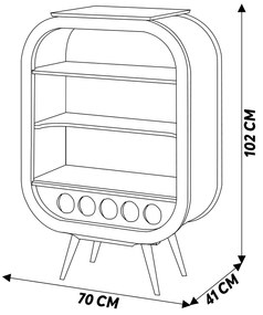 Cristaleira Bar com Nicho Sala de Estar Ateneu Pés Palito Imbuia/Branco G42 - Gran Belo