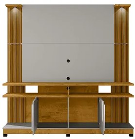 Home Theater York LED Ripado Naturalle/Off White - Bechara Móveis