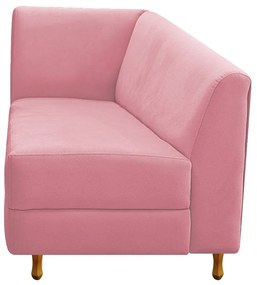 Recamier Valéria 160cm Lado Direito Suede Rosa Bebê - ADJ Decor