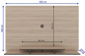 Painel Para TV Até 60" 1 Nicho 3 Prateleiras Marrom Montana